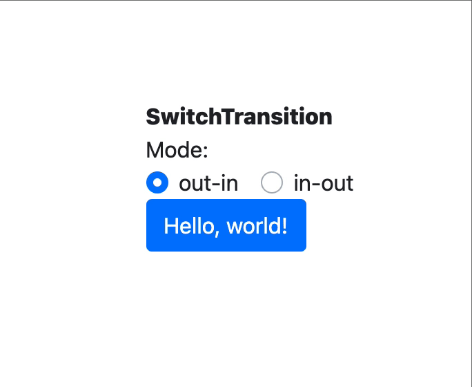 react transition group switch transition component example