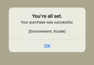 Xcode Successful Purchase Message